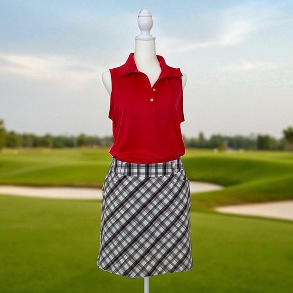 TEHAMA Dresses & Skirts - TEHAMA Nancy Haley Golf/Tennis White, Red & Black Plaid Skort Size: 6